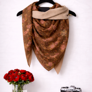 Großer Schal Paisley braun