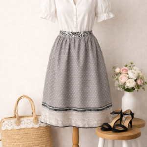 Rock Grau Leo-look