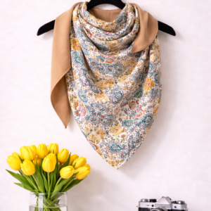 Schal gelb/blau Paisley